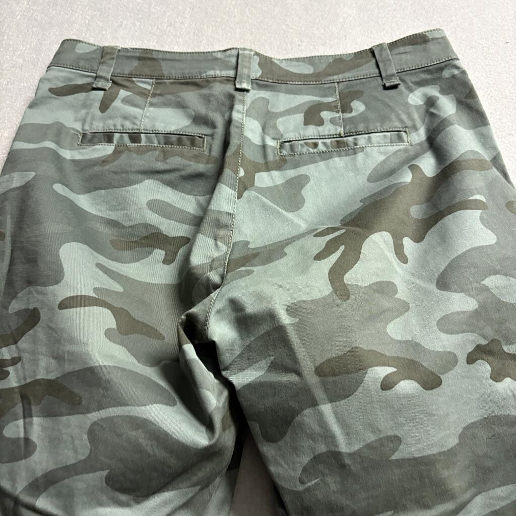 Gap Girlfriend Khaki Pants Womens Size 0 Camo Green Stretch Cotton Chino
