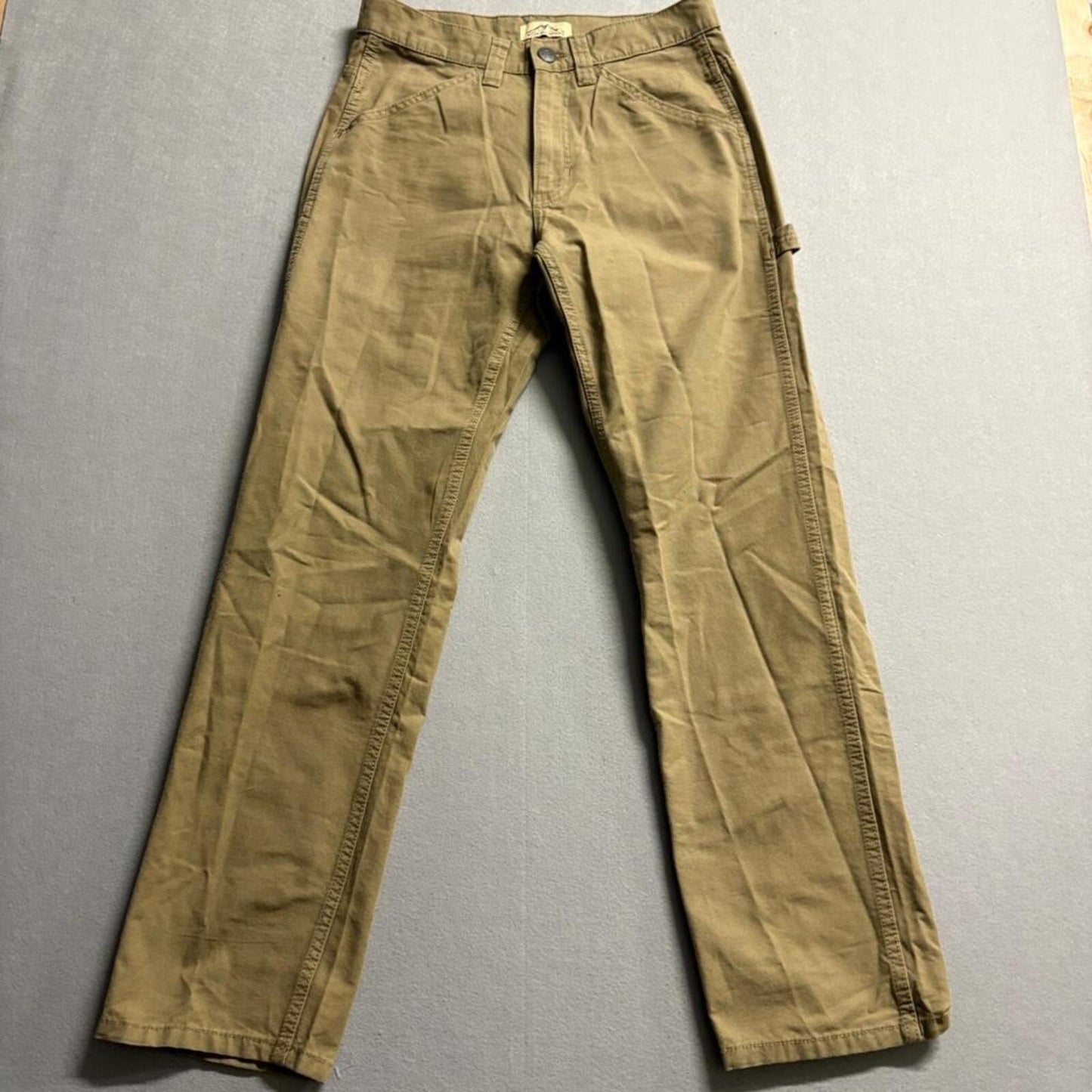 Blue Mountain Carpenter Pants Mens 30x32 Brown Cotton Canvas Workwear Utility