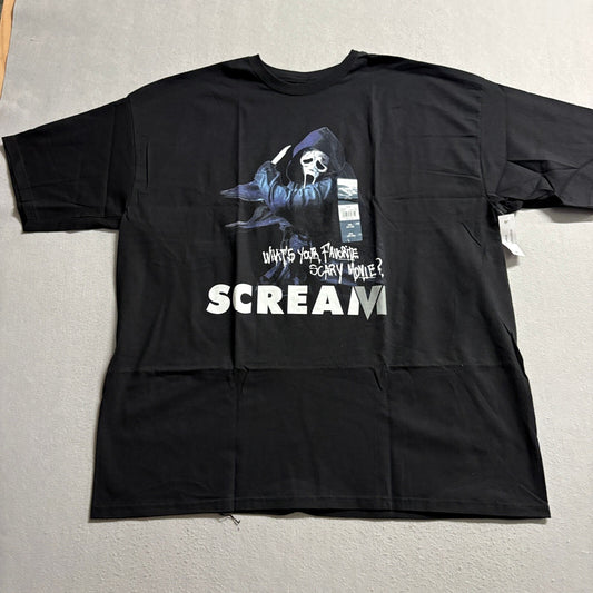 Scream Ghostface Scary Movie T-Shirt Mens 3XL Black Cotton Graphic Tee New