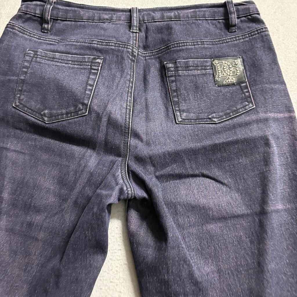 DG2 by Diane Gilman Jeans Womens 4 Dark Wash Bootcut Stretch Denim Purple Hue