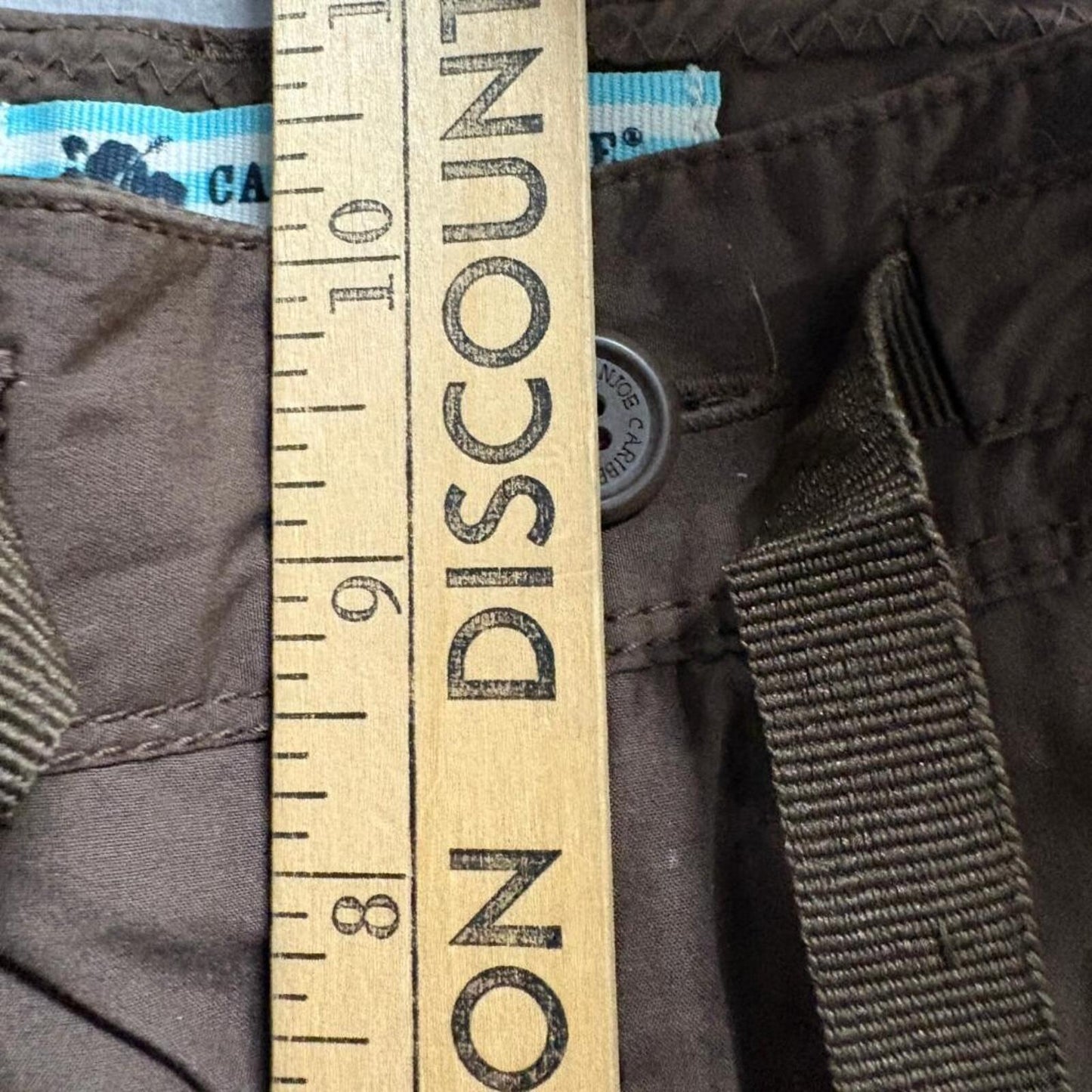 Caribbean Joe Crop Pants Womens 8 Brown Cotton Utility Cargo Capris