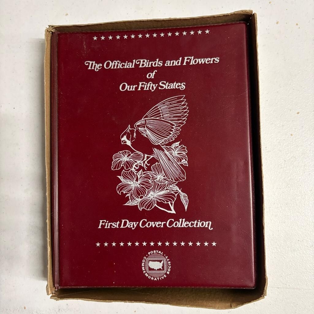 1982 State Birds and Flowers First Day Cover Collection Album Postal