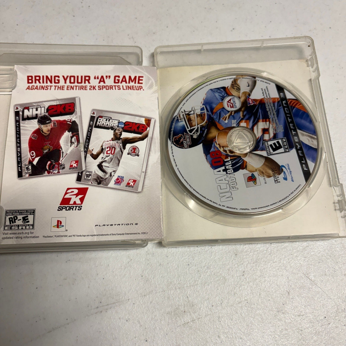 NCAA Football 08 Sony PlayStation 3 PS3 Game EA Sports Tested CIB Case Insert