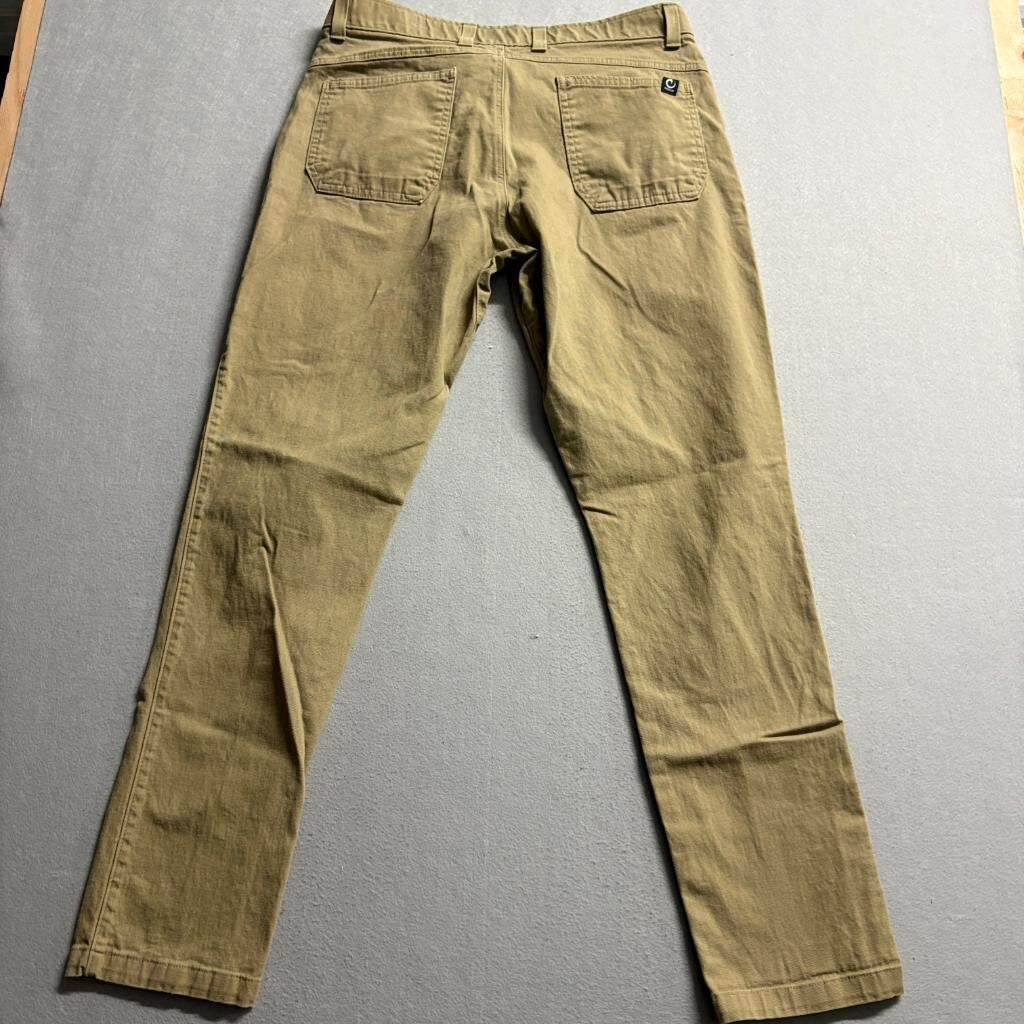 Origin USA Mens Tapered Pants 34x32 Tan Brown Cotton Stretch Canvas Workwear