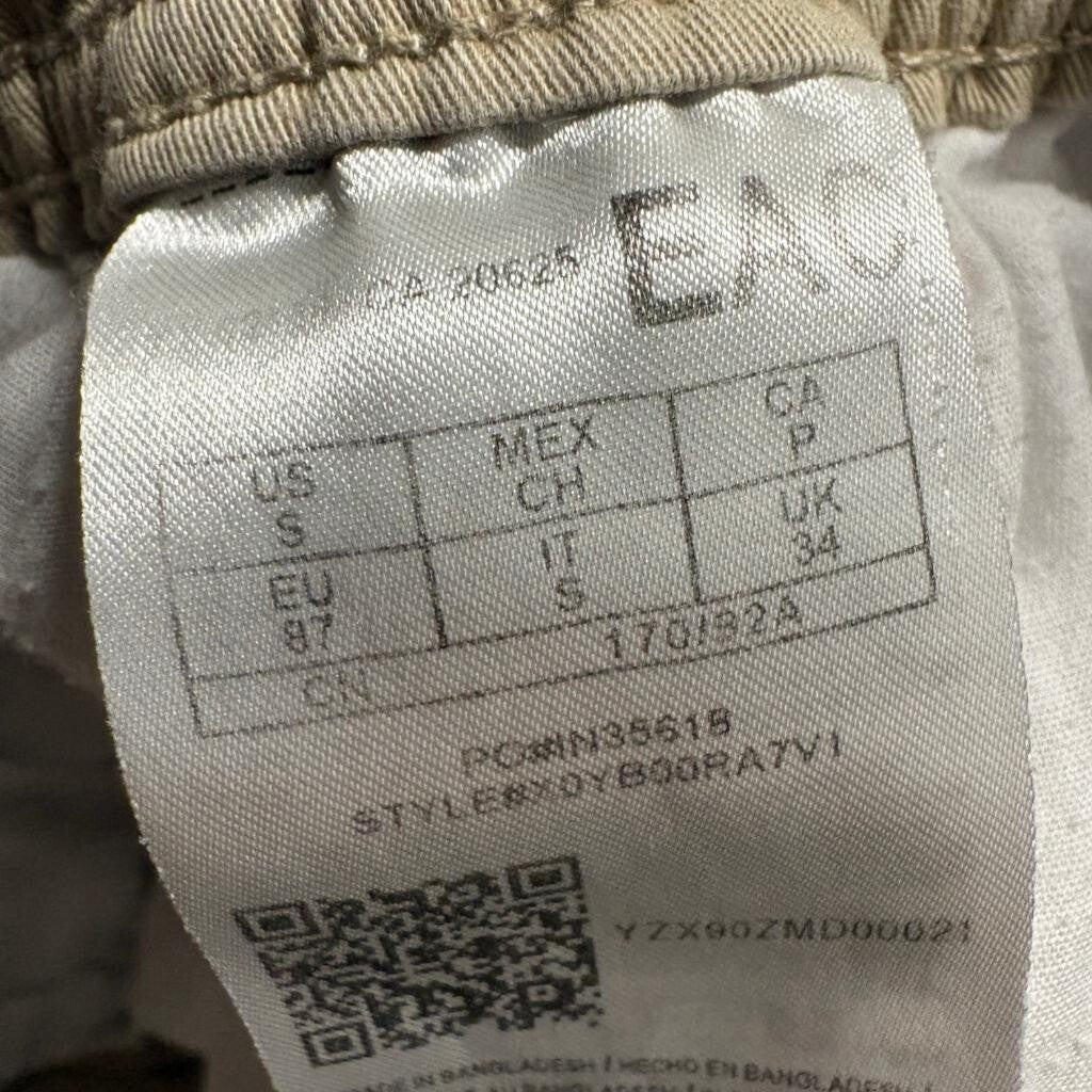 Guess Los Angeles Mens Small Camo Jogger Pants Khaki Logo Tape Side Stripe