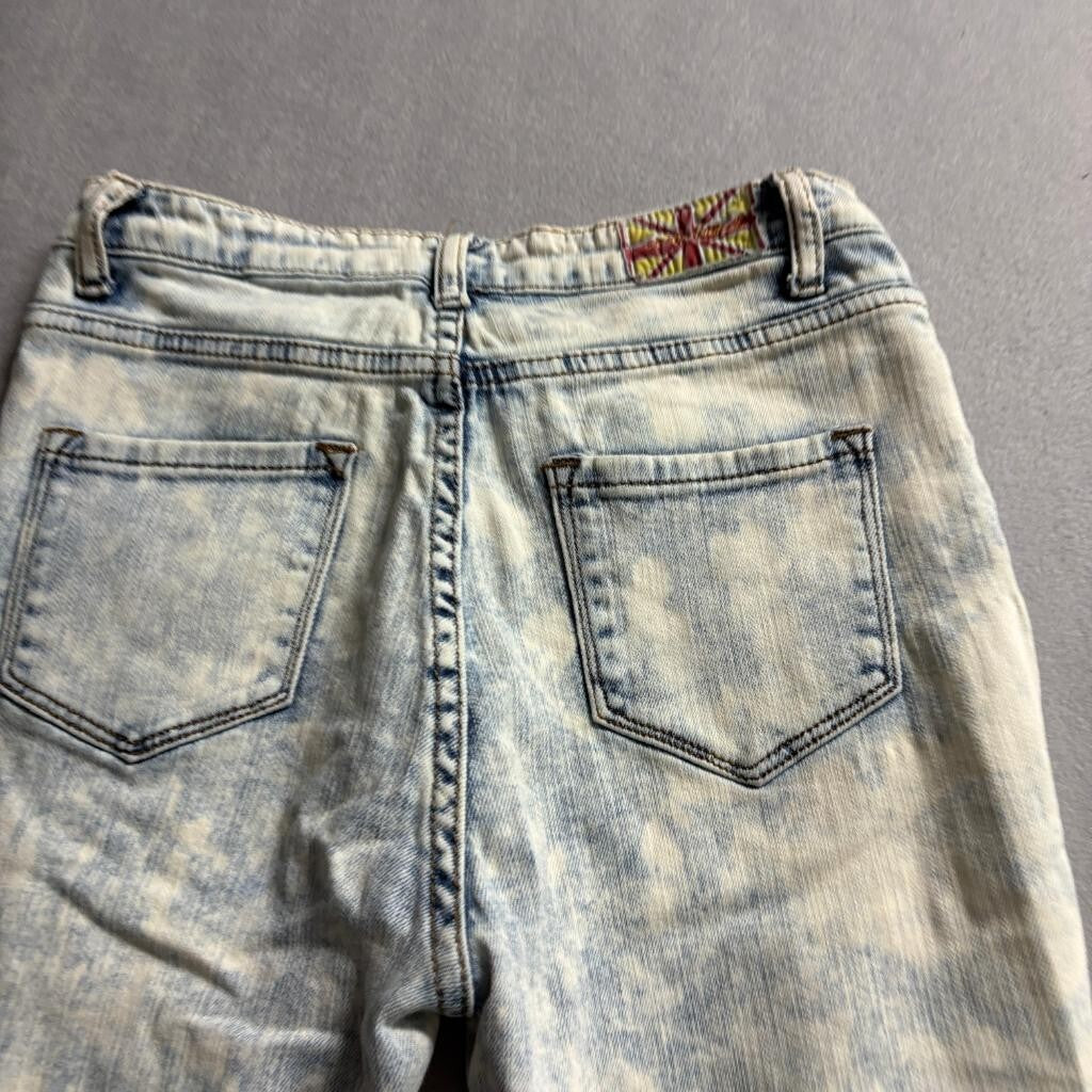 Machine Nouvelle Mode Mens Distressed Acid Wash Skinny Jeans Size 30x28