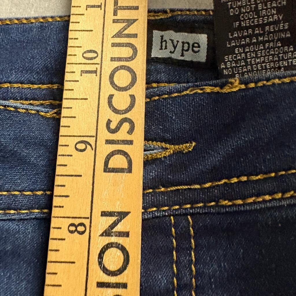 Hype Skinny Jeans Womens Size 30 Blue Denim Stretch Mid Rise Cuff Hem