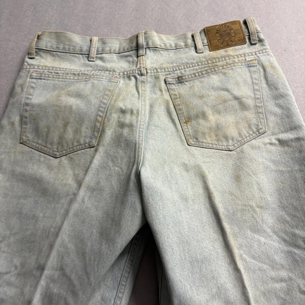 Vintage Brittania Jeans Mens 38x32 Light Wash Denim Straight Leg Made in HK