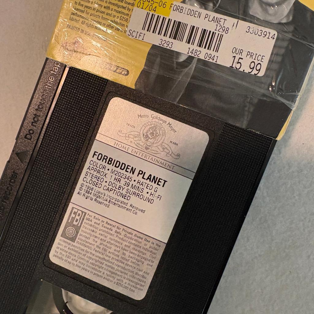 Forbidden Planet VHS 1991 Remastered Edition Sci-Fi Classic Leslie Nielsen