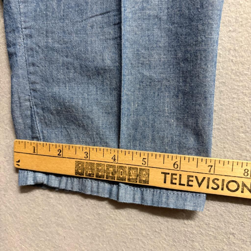 Tommy Hilfiger Pants Womens 12 Blue Cotton Chambray Drawstring Elastic Waist