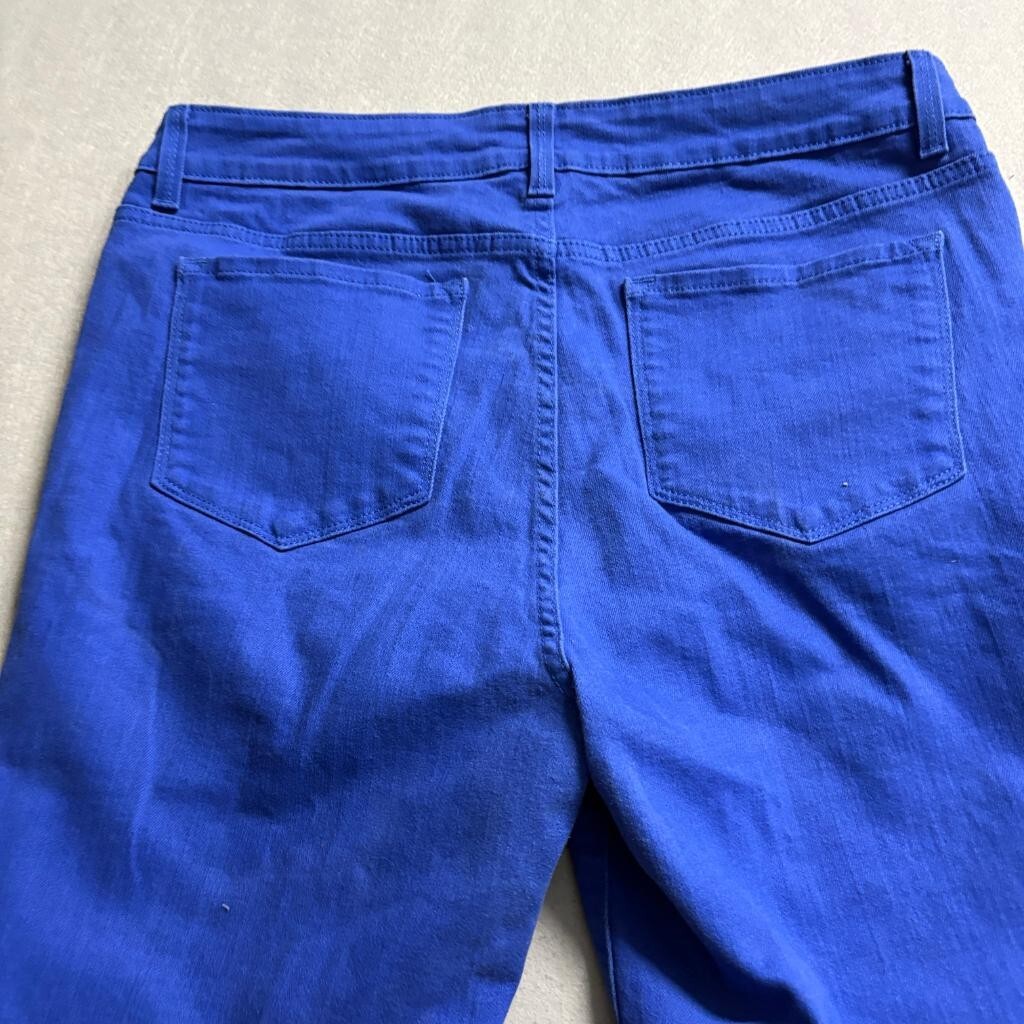 NYDJ Womens Pants Size 16 Blue Cotton Blend Stretch Cropped Straight Leg
