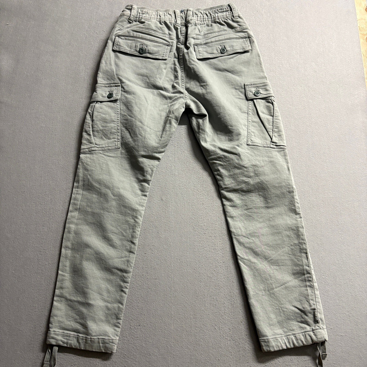 Cotton On Military Cargo Pants Mens Small Gray Elastic Waist Drawstring Utility