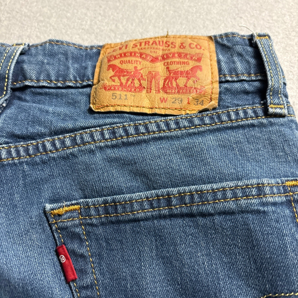 Levi's 511 Slim Fit Jeans Mens W29 L34 Blue Denim Medium Wash Pants