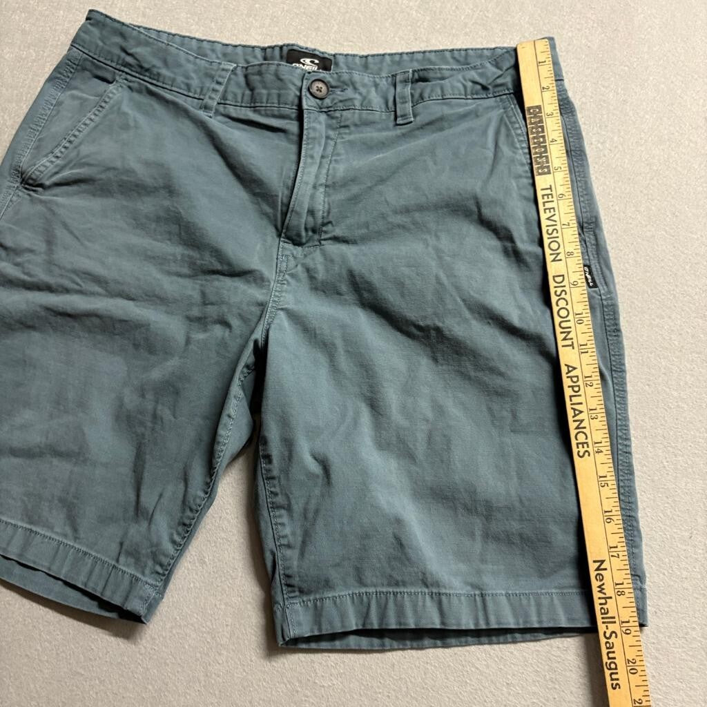ONeill Mens Chino Shorts Size 36 Gray Green Stretch Standard Fit Cotton Blend