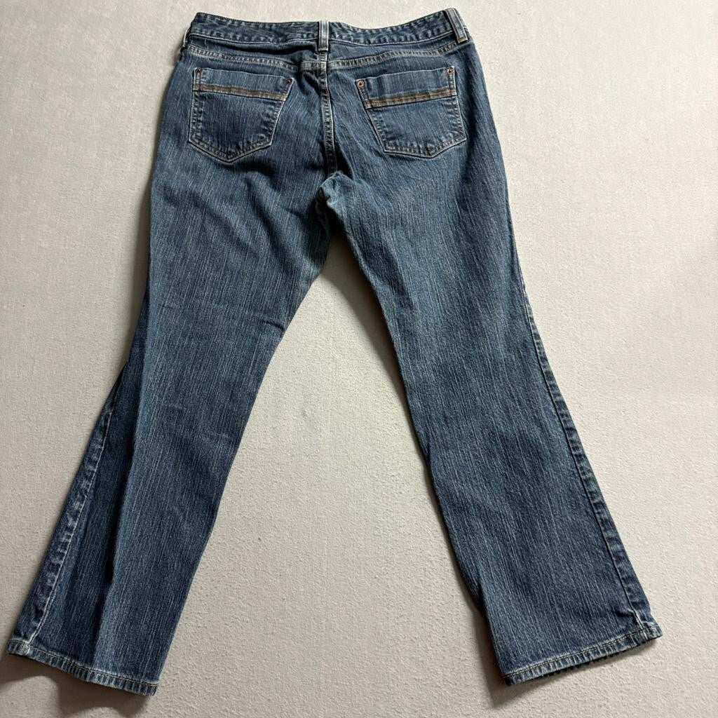 Eddie Bauer Classic Bootcut Jeans Womens 31 Baltic Wash Blue Denim Mid Rise