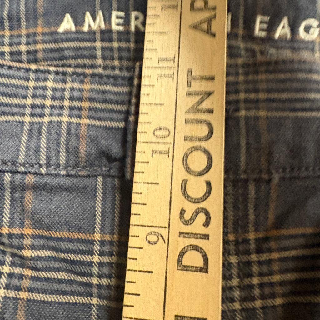 American Eagle Super Hi-Rise Jegging Womens 14 Gray Plaid Stretch Pants
