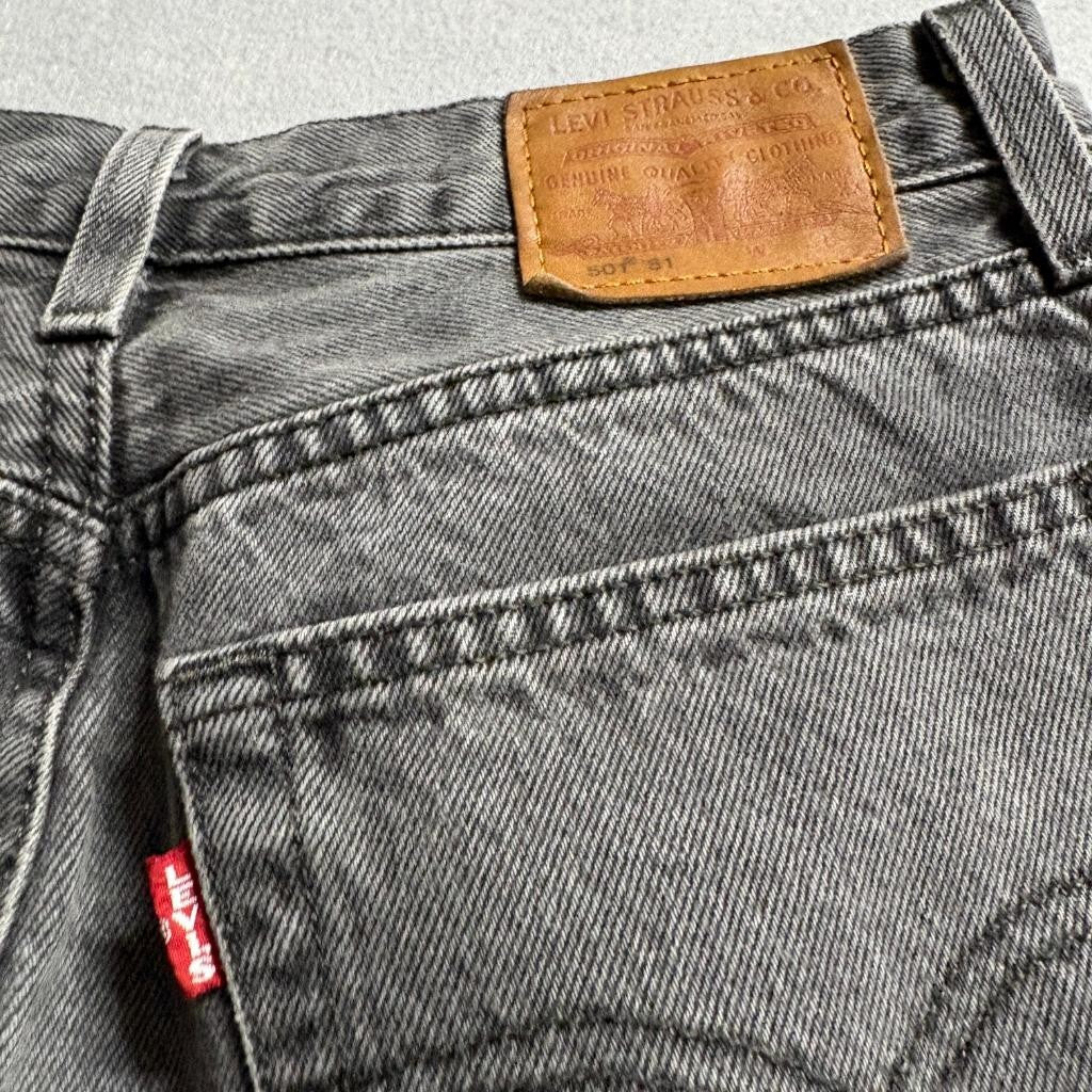 Levis Premium 501 Original Fit Jeans Mens 27x31 Gray Denim Button Fly