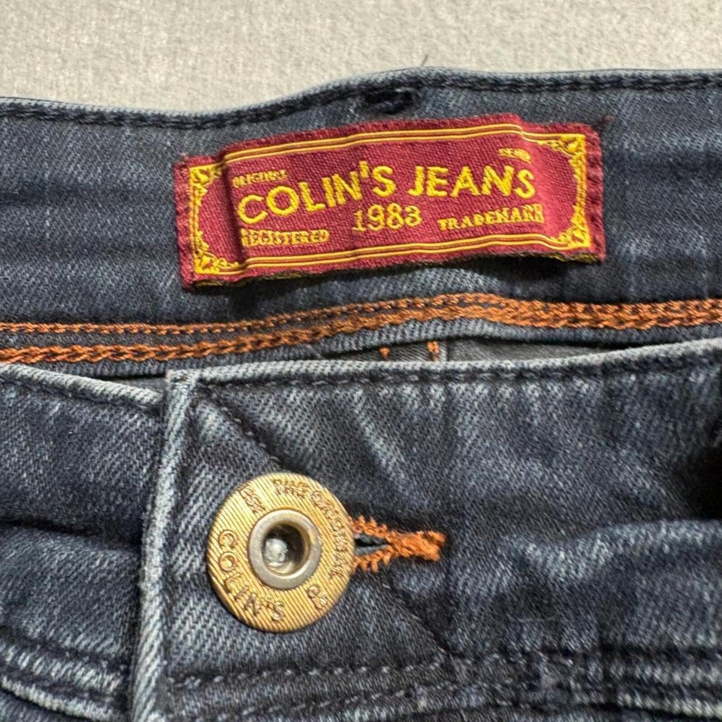 Colins Jeans Mens 32x30 Danny Slim Fit Low Rise Dark Wash Denim Blue 1056612