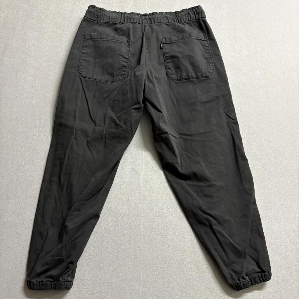 Levi's Women's Jogger Pants Size L Black Drawstring Elastic Waist Cotton Blend