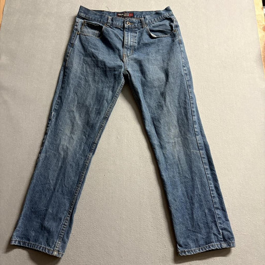 Oscar Jeans Selected Mens 36x30 Blue Denim Straight Leg 100% Cotton Jeans