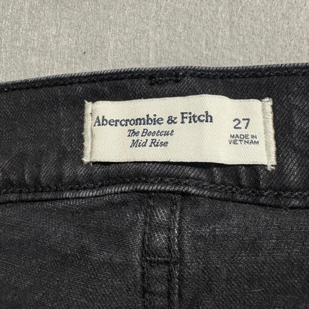 Abercrombie & Fitch Bootcut Jeans Womens 27 Mid Rise Black Denim Stretch