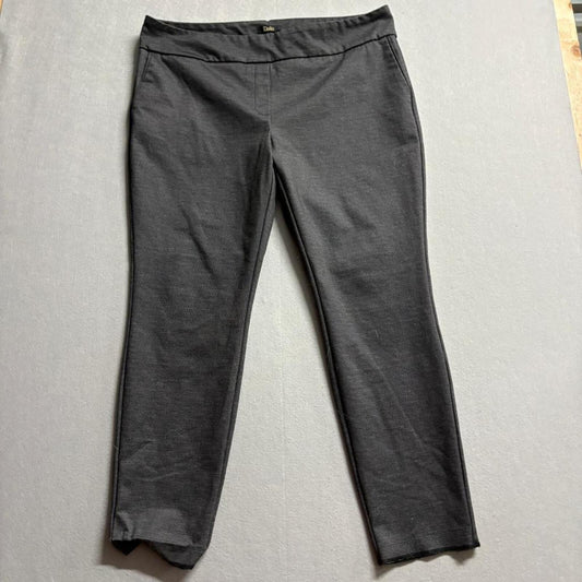 Dalia Women's Pull On Dress Pants XXL Gray Stretch Knit Ankle Crop Trouser