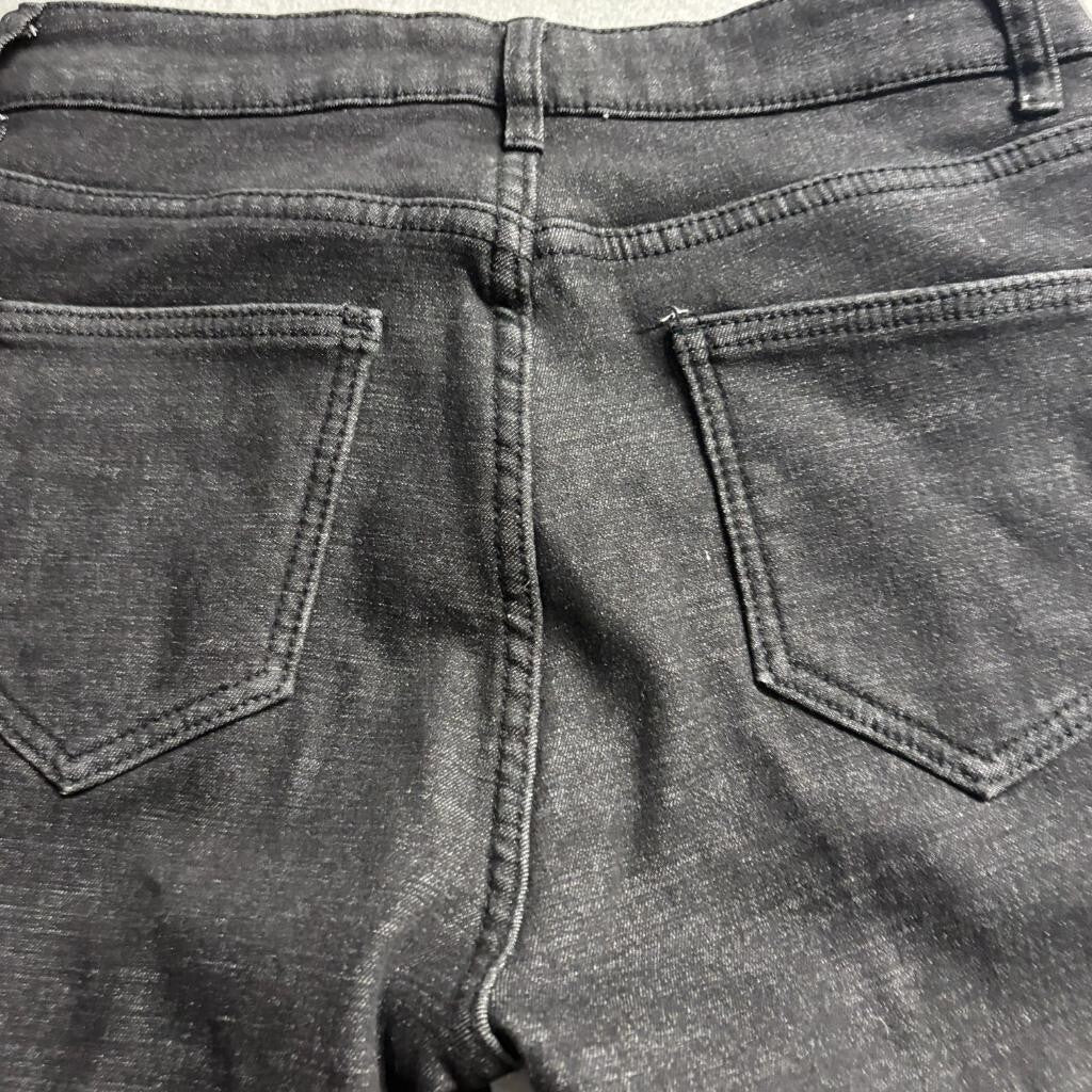 New Lead Jeans Womens L Black Fleece Lined Skinny Denim Pants Warm Winter