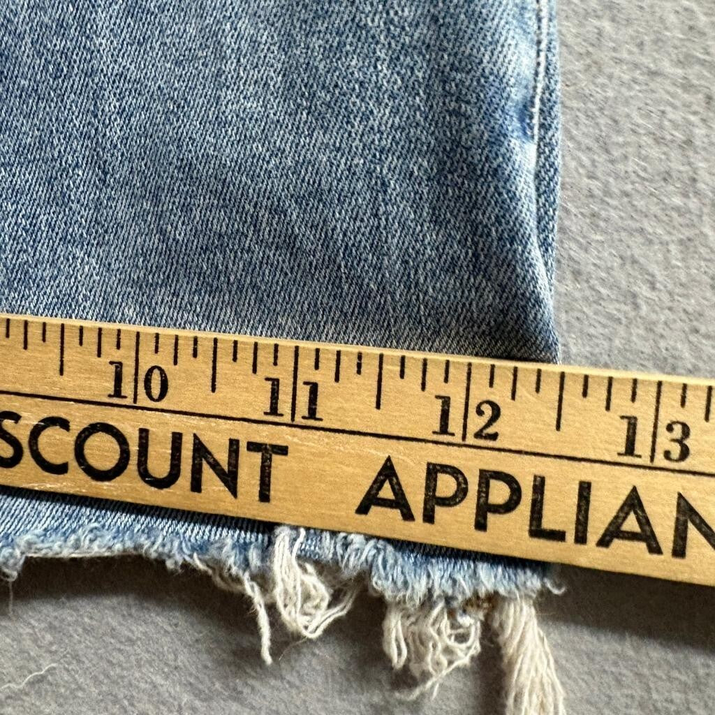 American Eagle Festival Flare Jeans Womens 8 Next Level Stretch Raw Hem Blue