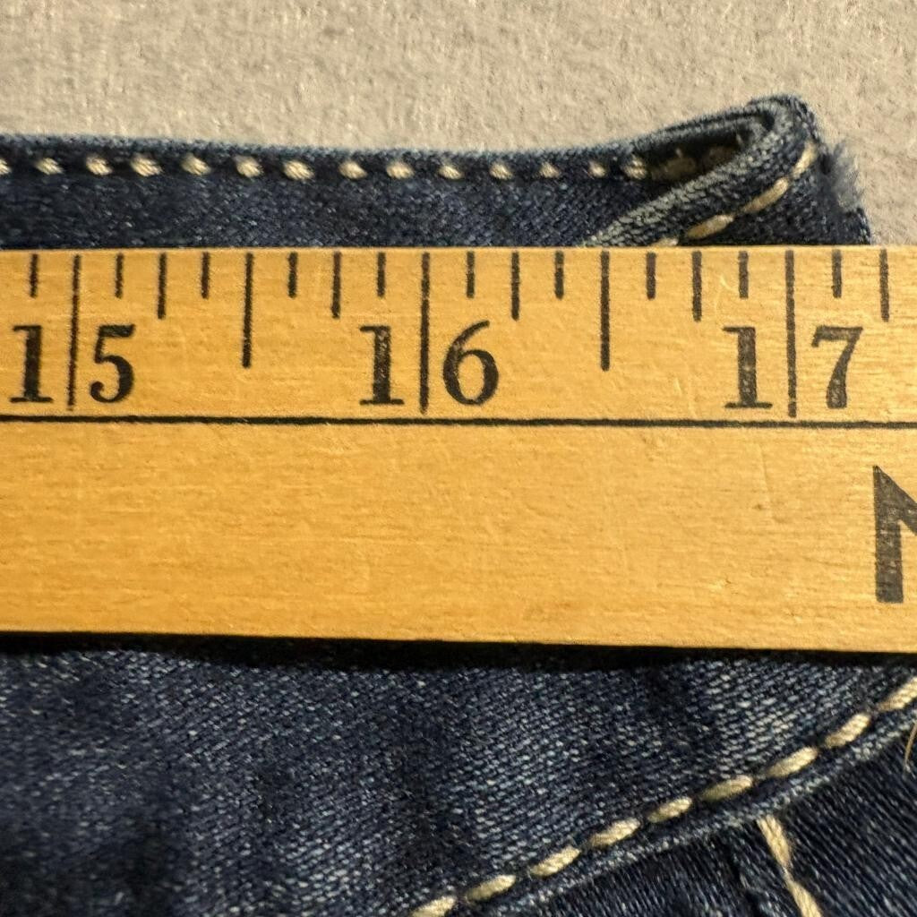 Ariya Jeans Womens 13/14 Tall Blue Bootcut Denim Thick Stitch Flap Pocket