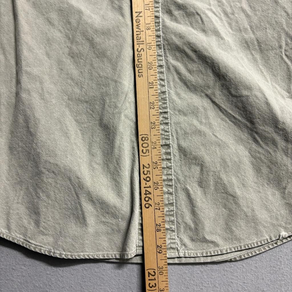 LL Bean Shirt Mens Large Green Cotton Twill Long Sleeve Button Down Workwear