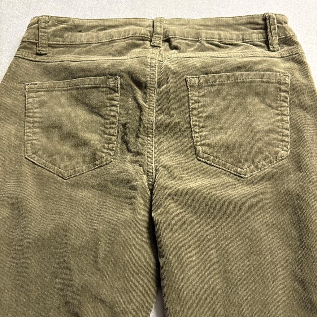 d.jeans Womens Corduroy Pants Size 6 Olive Green Cotton Blend Stretch Straight
