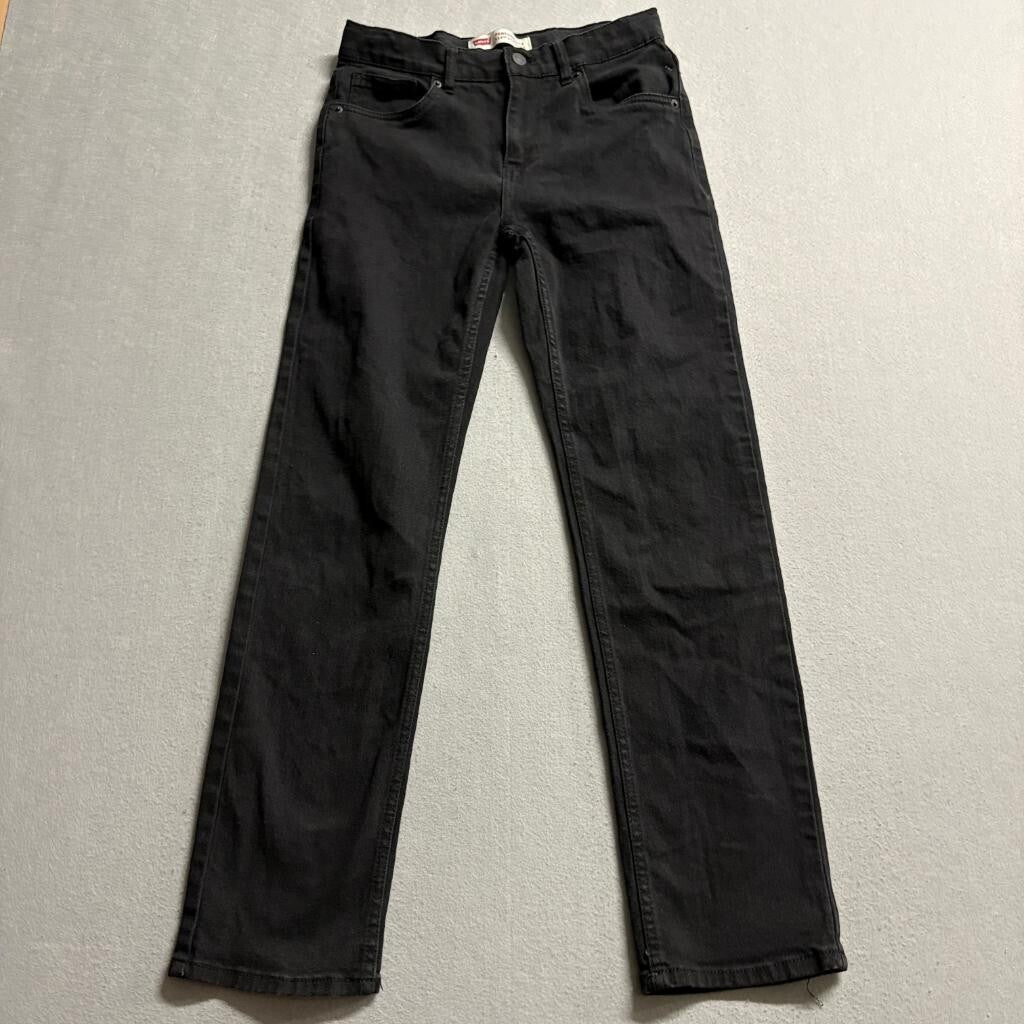 Levi's 514 Straight Leg Jeans Boys Size 16 Reg W28 L30 Black Performance Denim