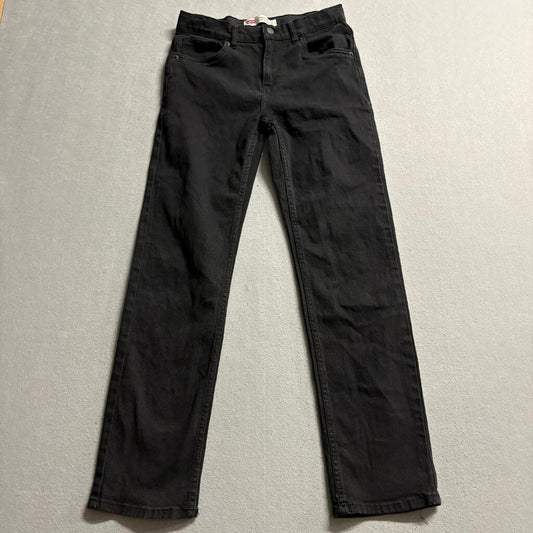 Levi's 514 Straight Leg Jeans Boys Size 16 Reg W28 L30 Black Performance Denim
