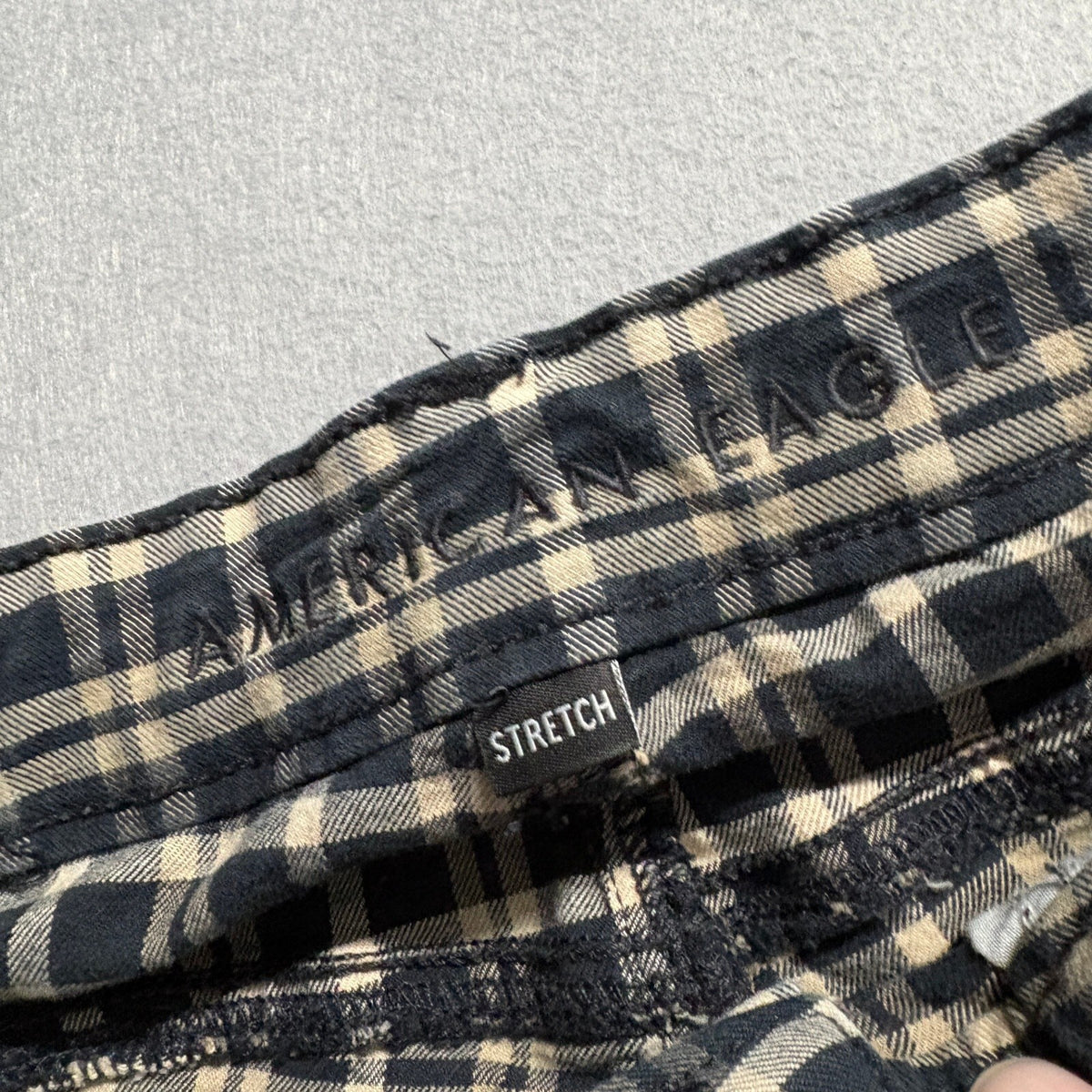 American Eagle Plaid Pants Womens Size 10 X-Long High Waist Stretch Mom Jean