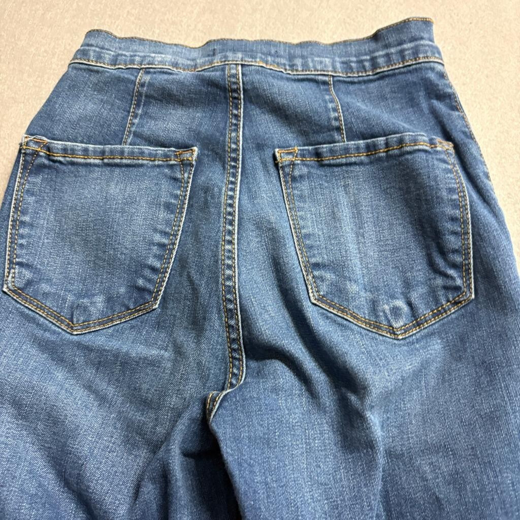 Fashion Nova High Rise Extreme Flare Jeans Womens Size 1 W24 Distressed Raw Hem