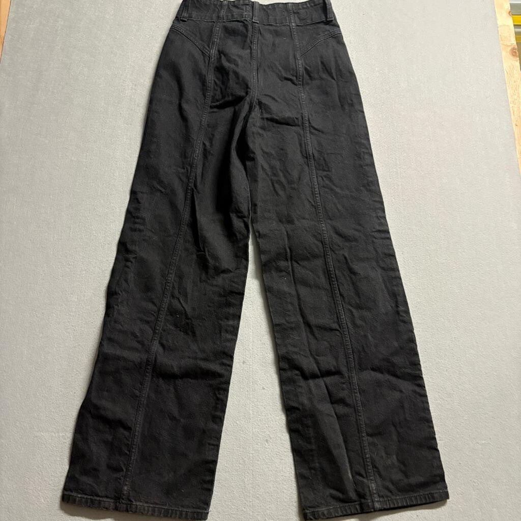 Universal Thread High Rise Wide Leg Jeans Womens 6R Black Denim Stretch