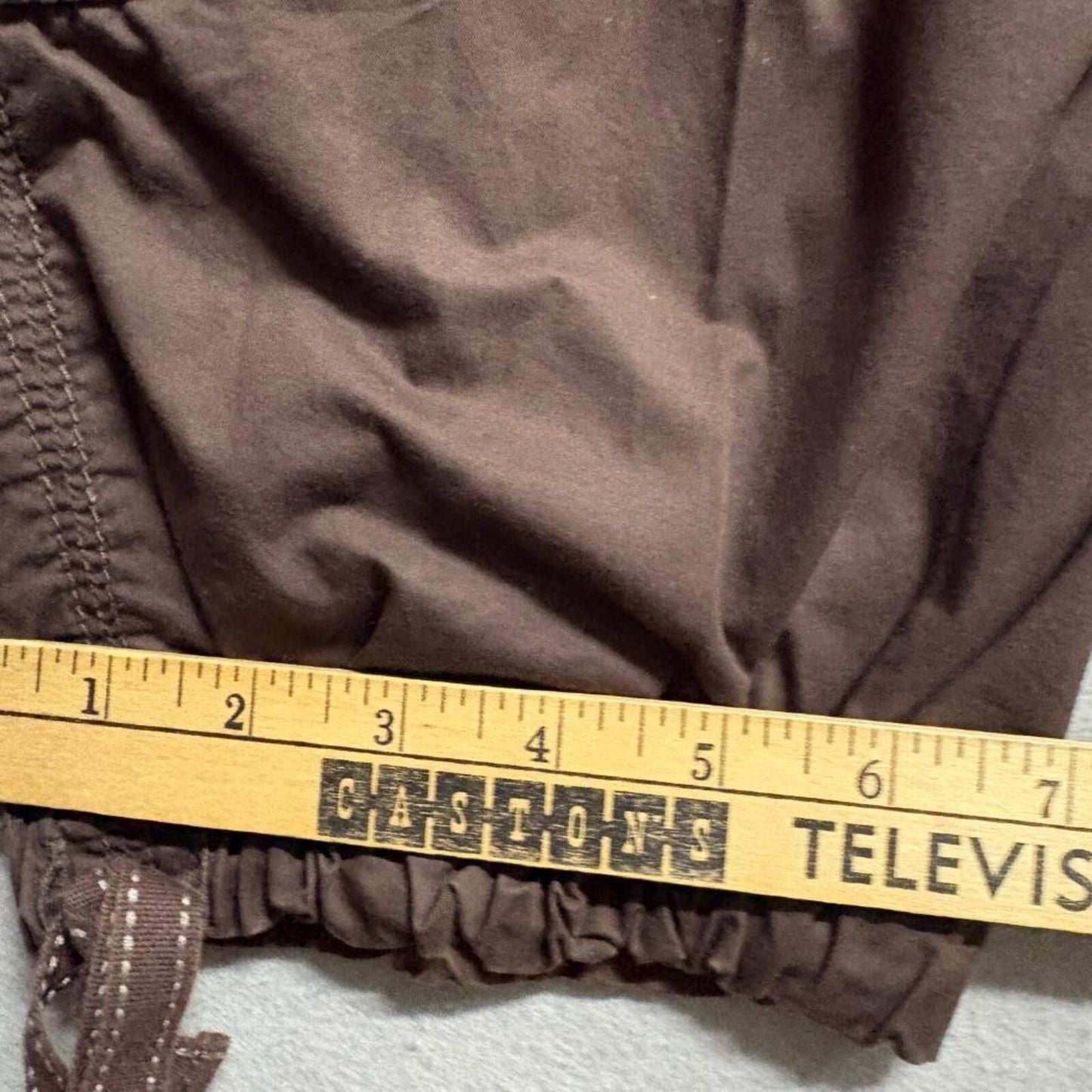 Calvin Klein Jeans Womens 8 Brown Cotton Cargo Capri Pants Drawstring Utility