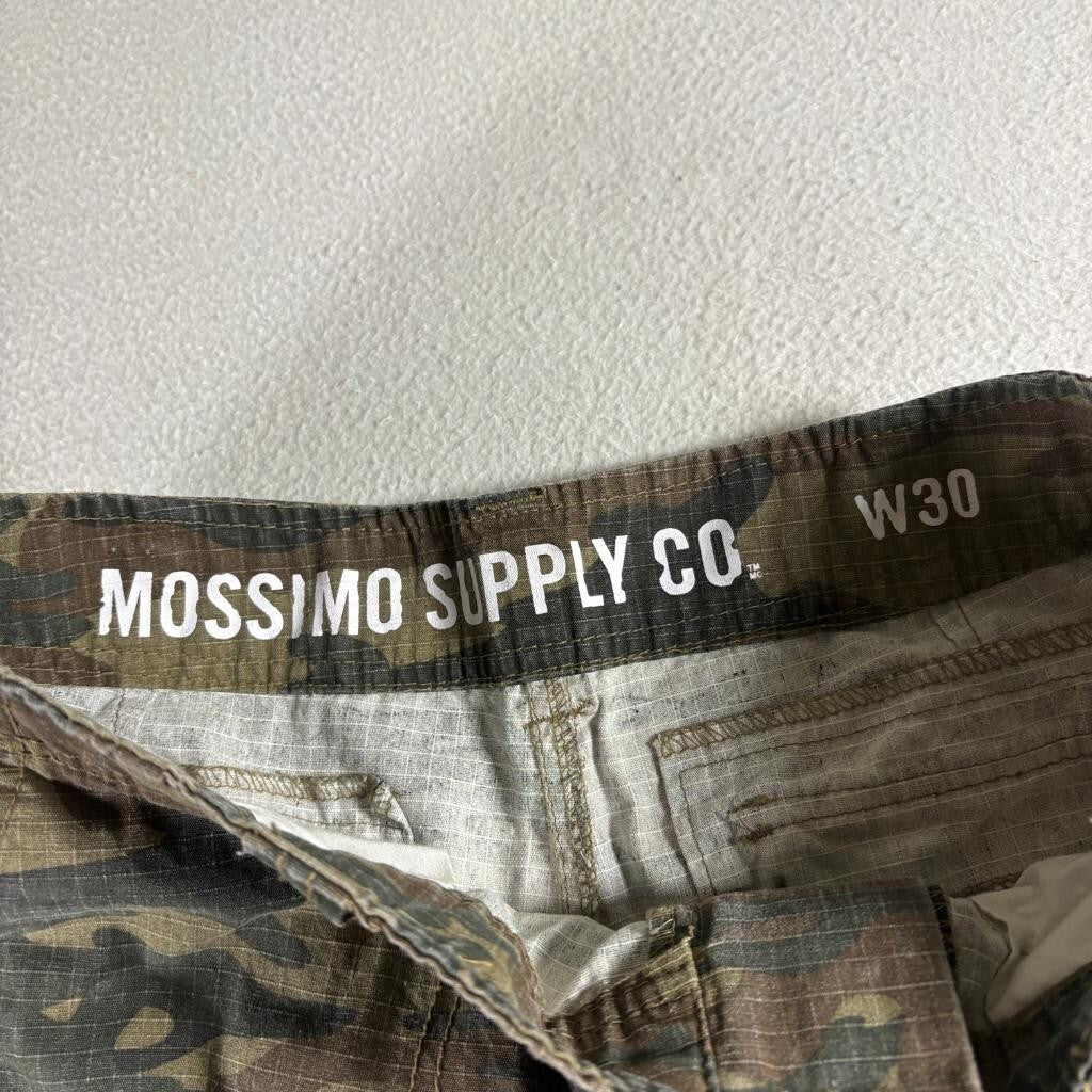 Mossimo Supply Co Mens Cargo Shorts Size 30 Camo Green Brown Ripstop Cotton