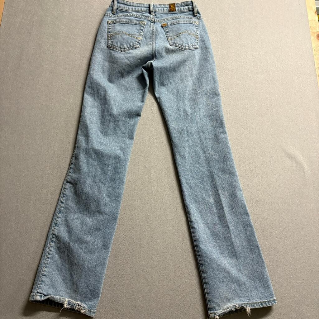 Wrangler Aura Bootcut Jeans Womens 26x32 Light Wash Regular Rise Denim