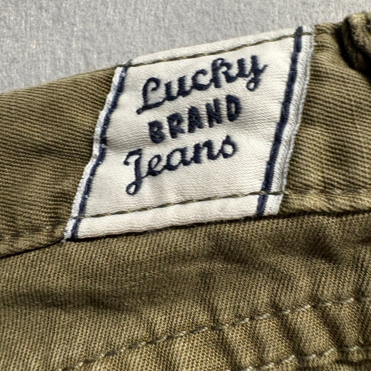 Lucky Brand Jeans Mens 30 Snapper Jean Green Olive Cotton Made in USA Pants