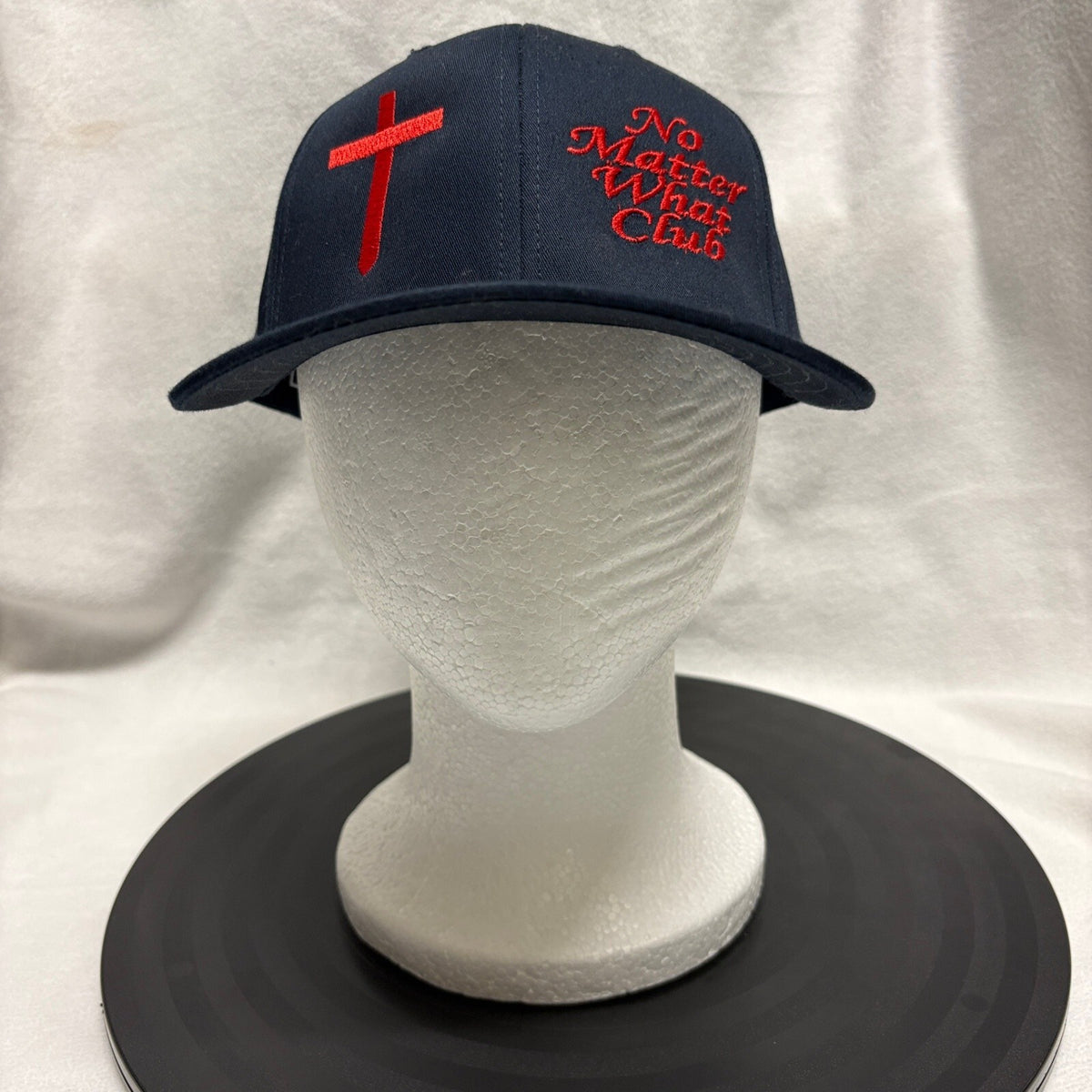 No Matter What Club Christian Cross Snapback Hat Richardson 312 Navy Blue Cap
