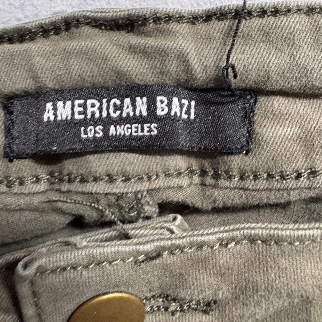 American Bazi Womens Cargo Jogger Pants Size M Olive Green Utility Drawstring