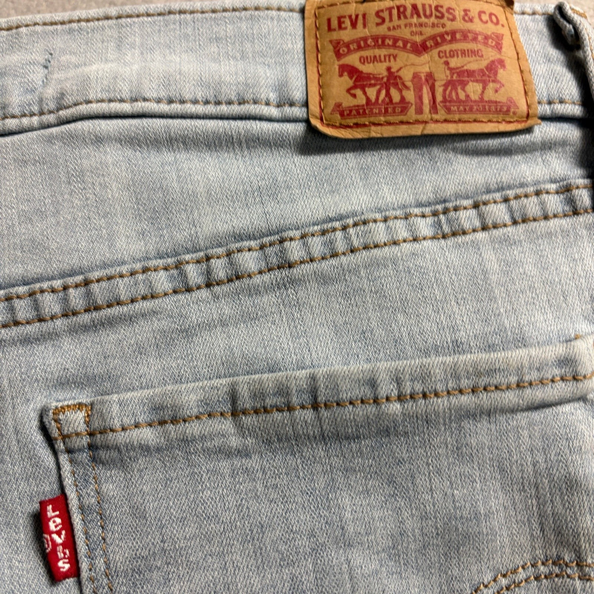 Levis 311 Shaping Skinny Jeans Womens W29 Light Wash Raw Cut Hem Stretch Blue