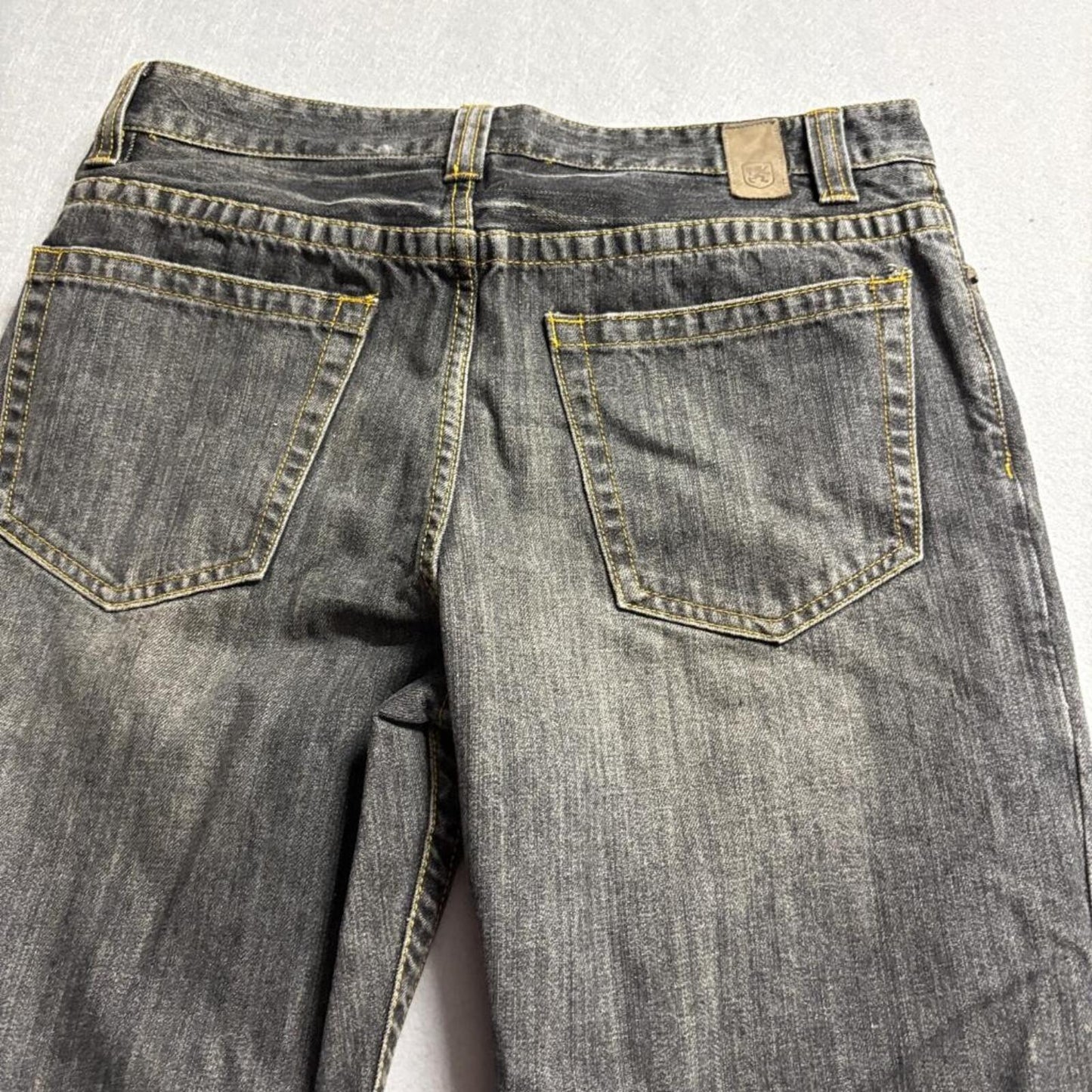 Mossimo Supply Co Dean Straight Jeans Mens 34x32 Gray Black Premium Denim Cotton