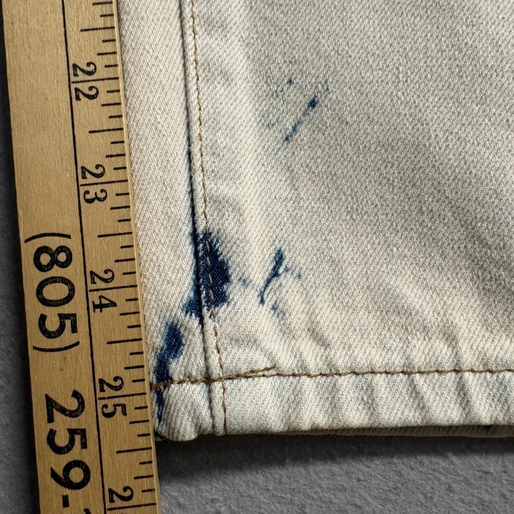 Shein Womens Tie Dye Barrel Jeans Size M 6 Beige Blue Acid Wash Wide Leg Denim