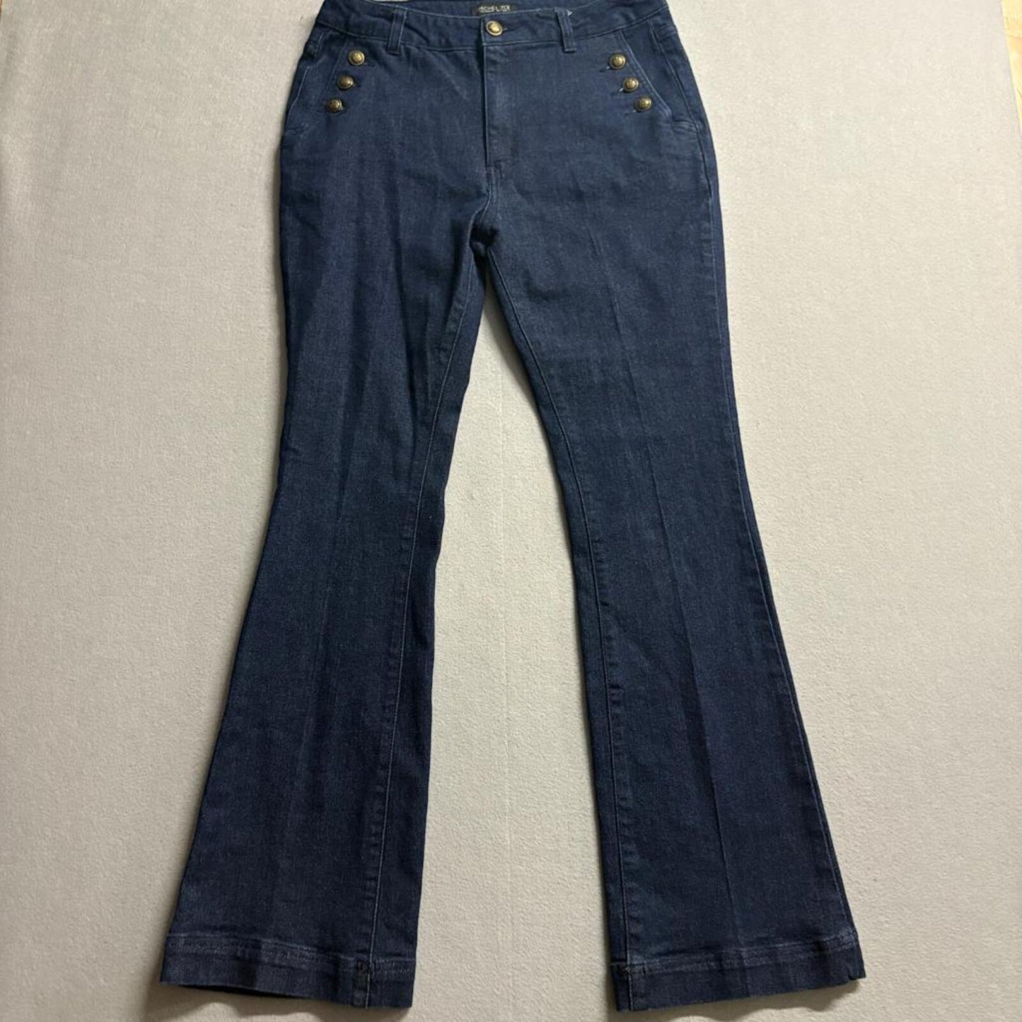 Rachel Zoe Womens Sailor Jeans Size 6 Blue Denim High Rise Flare Leg Stretch