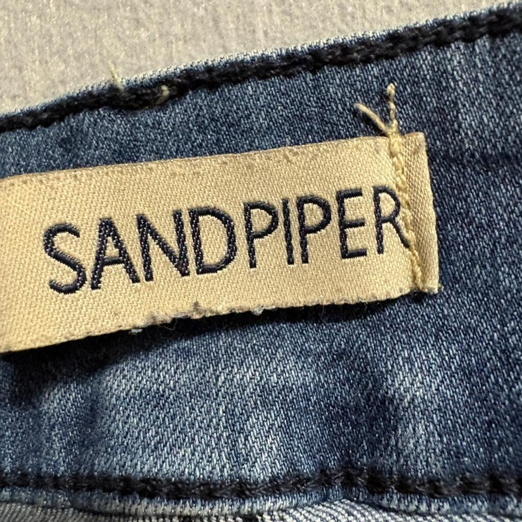 Sandpiper Distressed Skinny Jeans Womens Size 6 Blue Denim Ripped Frayed Cuffs