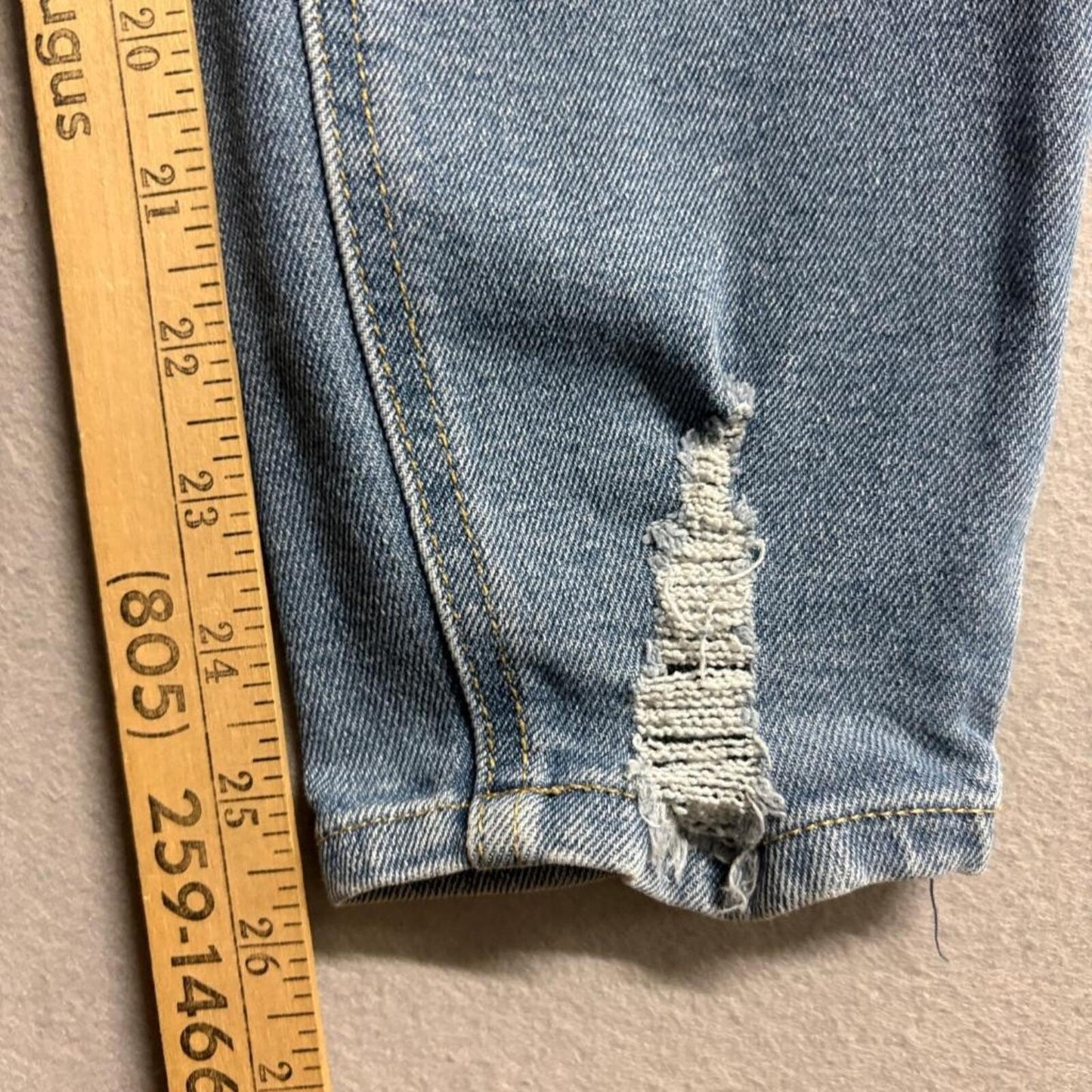 Blue Spice High Waist Ankle Jeans Womens Size 9 Distressed Ripped Blue Denim