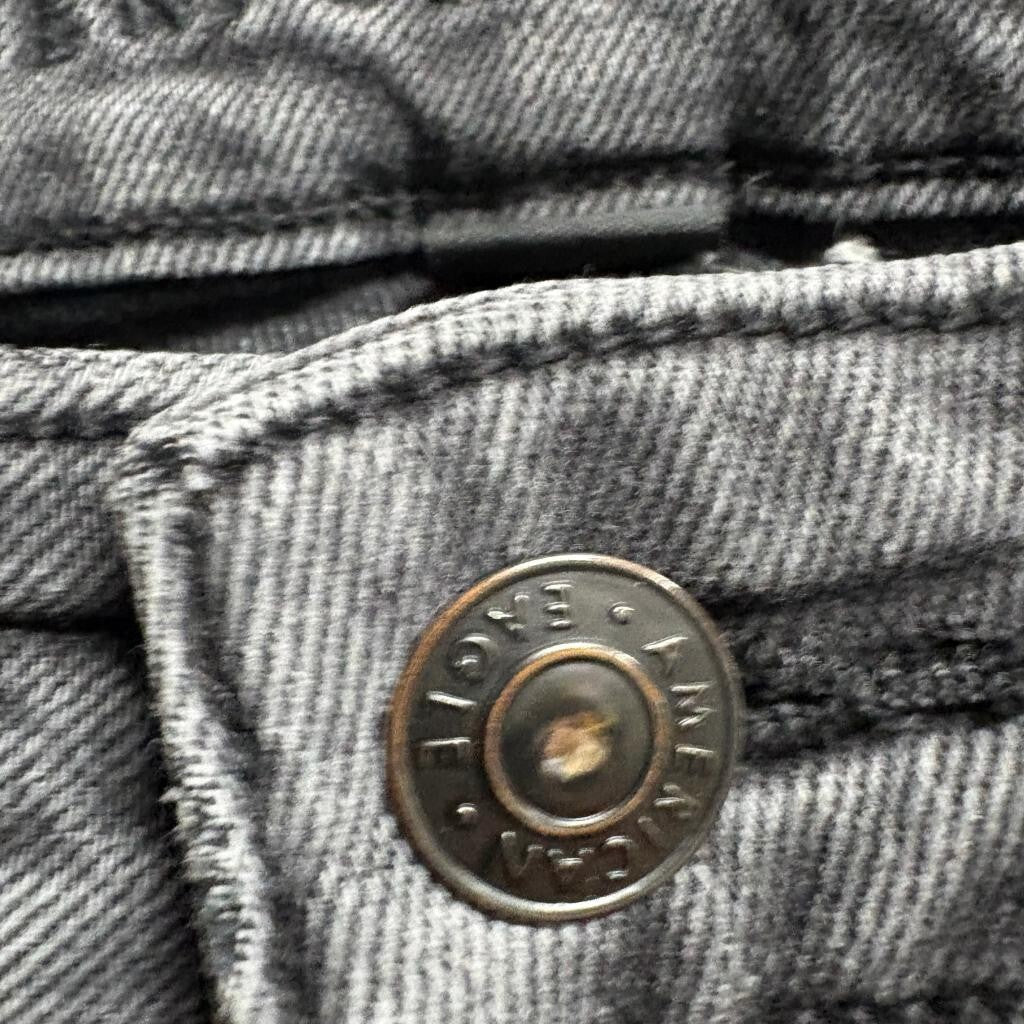 American Eagle Mom Jean Womens 0 Short Gray Denim High Rise Stretch Jeans