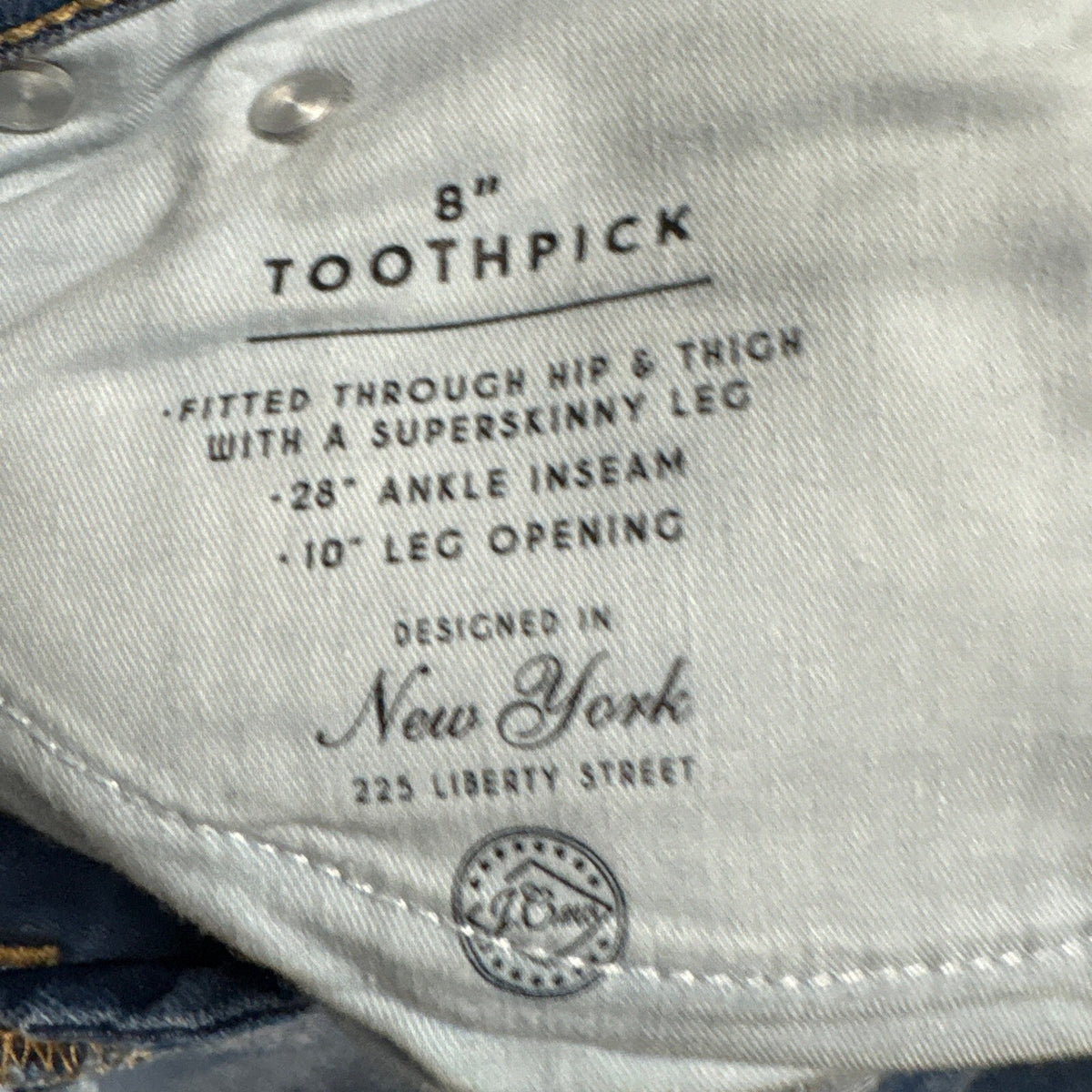 J.Crew Toothpick Skinny Jeans Womens 31 Blue Denim Stretch Ankle Inseam 28